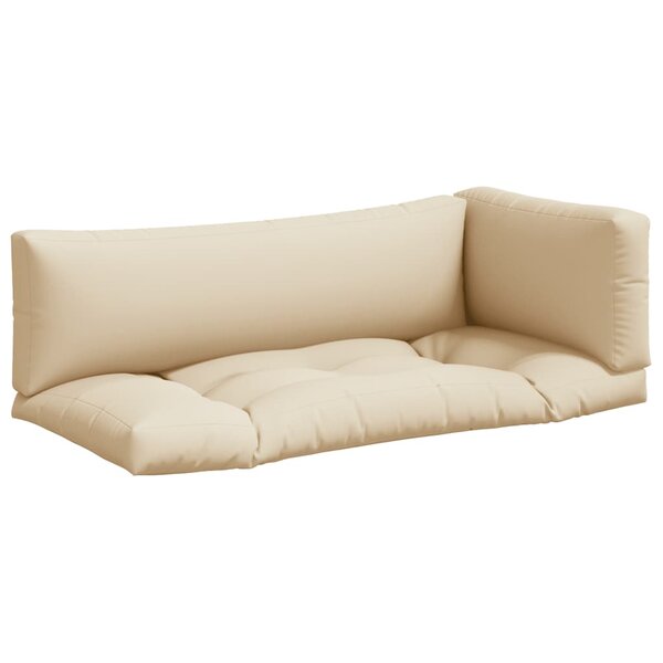vidaXL Coussins de palette lot de 3 beige tissu