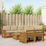 vidaXL Ensembles de canapés avec coussin 9 Pièces Naturel et Beige
