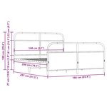 vidaXL Cadre de lit en métal sans matelas chêne fumé 160x200 cm
