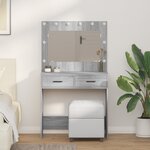 vidaXL Coiffeuse Sonoma gris 78.5 x 41 x 135 cm Bois d'ingénierie