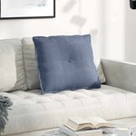 vidaXL Coussin de Dos Bleu 60 x 50 cm Tissu en velours côtelé