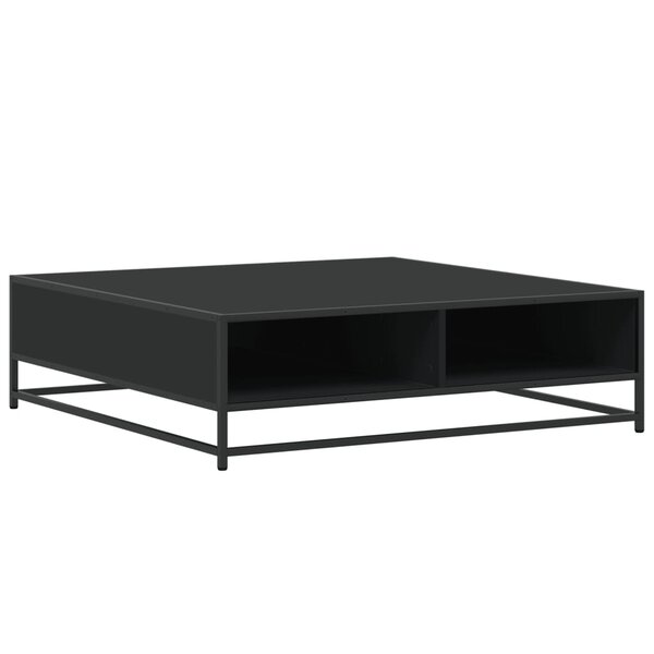 vidaXL Table basse noir 100x100x30 cm bois d'ingénierie et métal