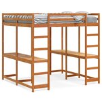vidaXL Lit superposé et bureau et échelle 180x200cm bois de pin massif