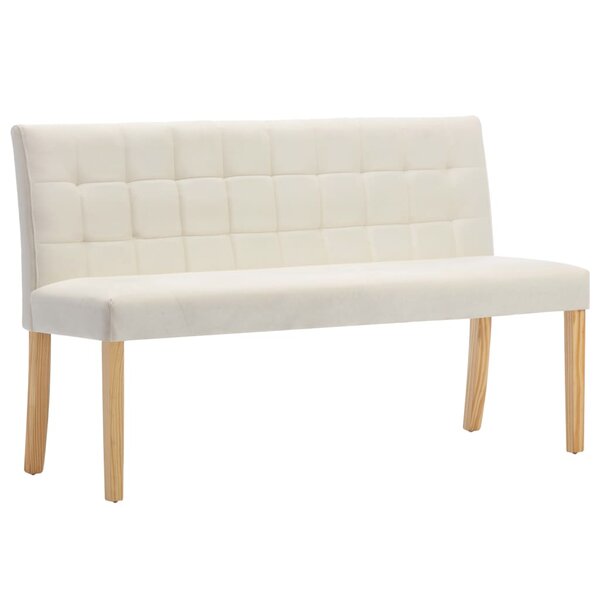 Banc banquette 140 cm crème velours 02_0010741
