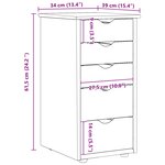 vidaXL Armoire Marron 34 x 39 x 61 5 cm Bois de Pin Massif