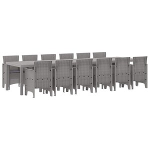 vidaXL Ensemble de salle à manger pour jardin 13 Pièces Gris clair