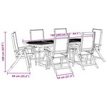 vidaXL Ensemble à manger de jardin 7Pièces bois d'acacia solide textilène
