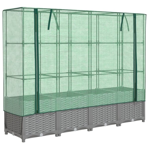 vidaXL Jardinière surélevée avec housse aspect rotin 160x40x138 cm