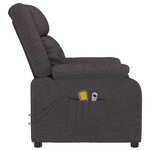 vidaXL Fauteuil électrique de massage Marron foncé Tissu