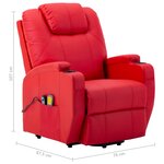 vidaXL Fauteuil de massage Rouge Similicuir