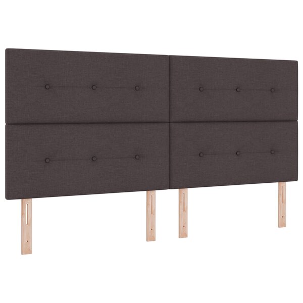 vidaXL Lit à ressorts avec matelas et LED - Marron foncé  200 x 200 cm en tissu