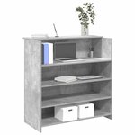 vidaXL Bureau de réception gris béton 100x50x103 5cm bois d'ingénierie