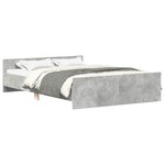 vidaXL Cadre de lit sans matelas gris béton 150x200 cm