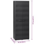 vidaXL Armoire de rangement de jardin avec 3 étagères Noir