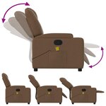 vidaXL Fauteuil de massage inclinable Marron Tissu