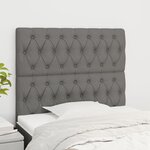vidaXL Têtes de lit 2 Pièces Gris foncé 100x7x78/88 cm Tissu