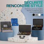 ACROPAQ Caisse à Monnaie - Petite caisse 20.5x16x9cm- 8 compartiments- 2 clés  Poignée de transport robuste- 100  sécurité - Argent