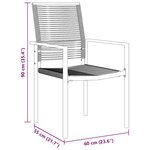 vidaXL Ensemble de jardin de 3 pièces en rotin noir