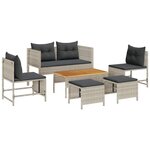 vidaXL Ensemble de canapé de jardin 6 Pièces Gris clair  gris foncé