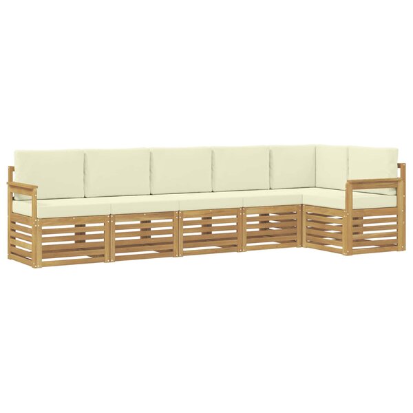 vidaXL Ensemble de canapés d'extérieur 6 Pièces Blanc et crème