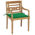 vidaXL Chaises Batavia avec coussins 8 Pièces Bois de teck solide