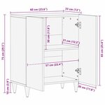 vidaXL Buffet 60x33x75 cm en bois massif de mangue