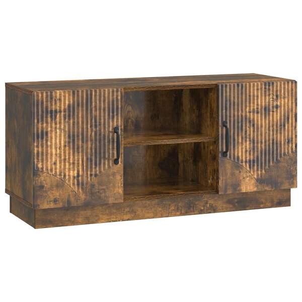 vidaXL Meuble TV 102 x 34 5 x 47 cm Chêne fumé Bois d'ingénierie