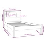 vidaXL Cadre de lit Bois massif 90x200 cm