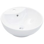 vidaXL Lavabo avec trop-plein 46 5 x 18 cm Céramique Blanc