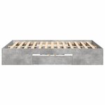 vidaXL Cadre de lit sans matelas gris béton 135x190 cm bois ingénierie