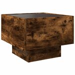 vidaXL Table de chevet avec LED infini chêne fumé 40x40x30 cm