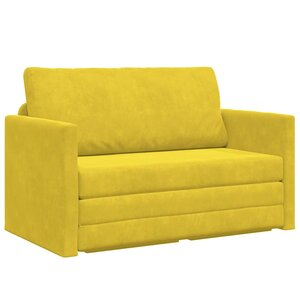 vidaXL Canapé-Lit 110cm Jaune tournesol Velours