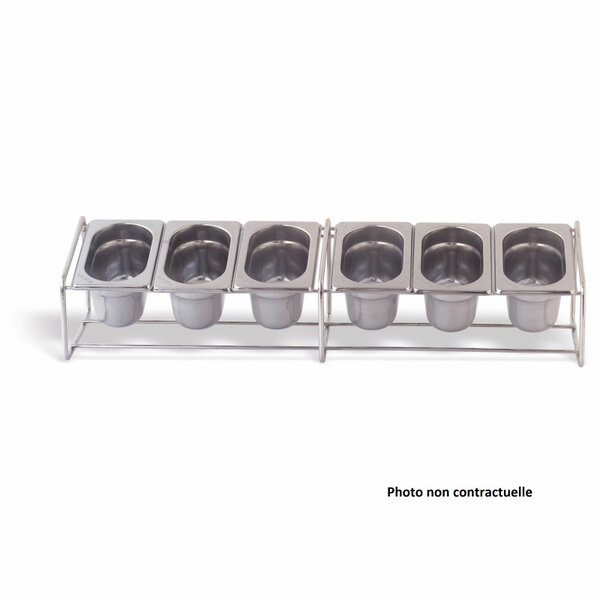 Set support inox et 4 bacs gn 1/6 - h 100 mm - pujadas -  - inox