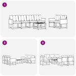 vidaXL Ensemble de canapés d'extérieur 7 pc Naturel et Beige