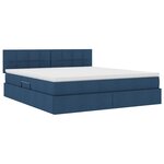 vidaXL Lit avec rangement et LED avec matelas Bleu 160 x 200 cm tissu