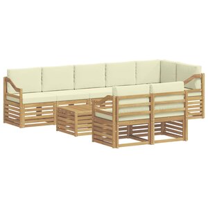 vidaXL Ensemble de canapés d'extérieur 9 pc Blanc et crème Polyester