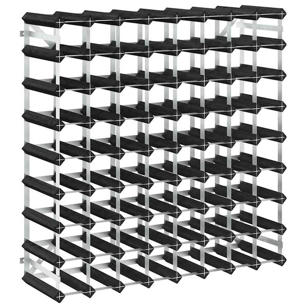 vidaXL Casier à bouteilles pour 72 bouteilles Noir Bois de pin solide