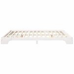 vidaXL Cadre de lit surélevé avec stockage Blanc Bois massif en pin