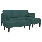 vidaXL Ensemble de Canapés avec coussin 2 Pièces Vert foncé Polyester