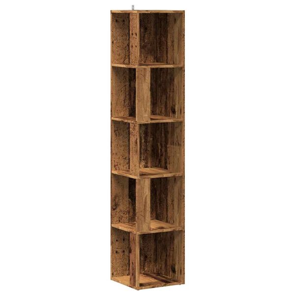 vidaXL Armoire d'angle vieux bois 33x33x165 cm bois d'ingénierie