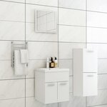 vidaXL Ensemble de meubles de salle de bain Blanc Aggloméré