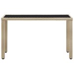 vidaXL Table de jardin Beige 123x60x74 cm Résine tressée