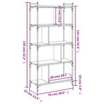 vidaXL Bibliothèque 5 niveaux chêne brun 76x32x158cm bois d'ingénierie