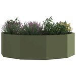 vidaXL Jardinière Vert olive 120 x 120 x 35 cm Acier