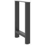 vidaXL Pieds de table à manger Anthracite 2 pièces 60 x (72-73) cm Acier