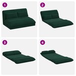 vidaXL Fauteuil de sol ajustable Vert foncé Velours