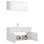 vidaXL Ensemble de meubles de salle de bain Blanc Aggloméré