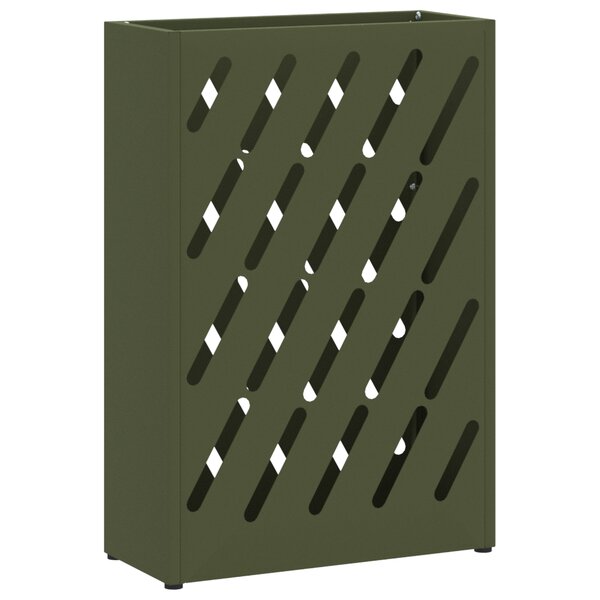 vidaXL Support de parapluie vert olive - 28x12x41 cm en acier