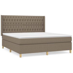vidaXL Sommier à lattes de lit avec matelas Taupe 180x200 cm Tissu