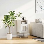 vidaXL Table de chevet blanc 36x39x78 cm acier laminé à froid